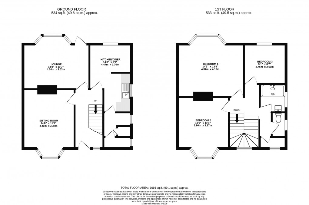 Floorplan for Hill Road, Lyme Regis