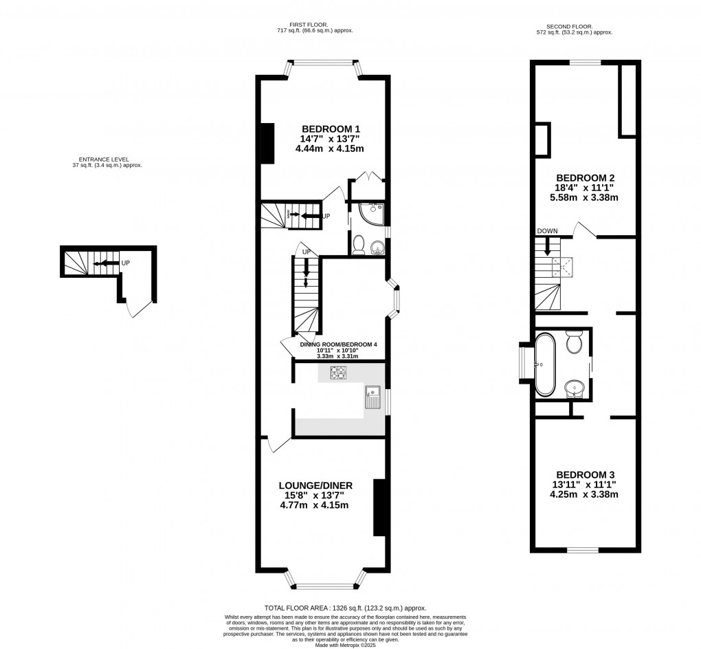 Floorplan for Hill Road, Lyme Regis