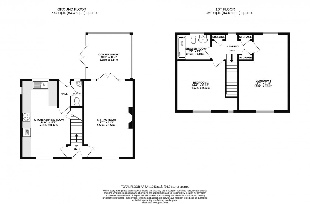 Floorplan for Georges Close, Charmouth