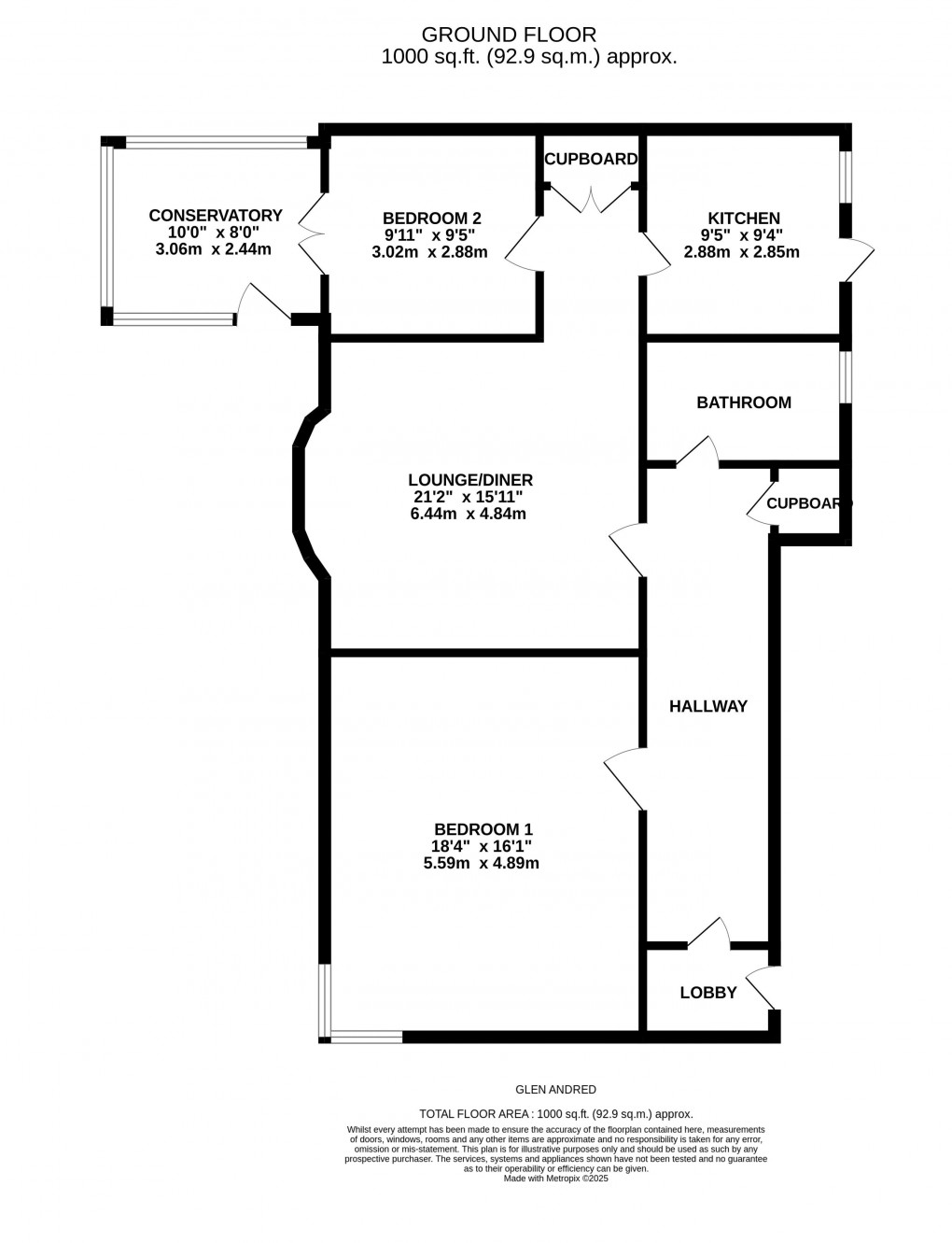 Floorplan for Colway Lane, Lyme Regis