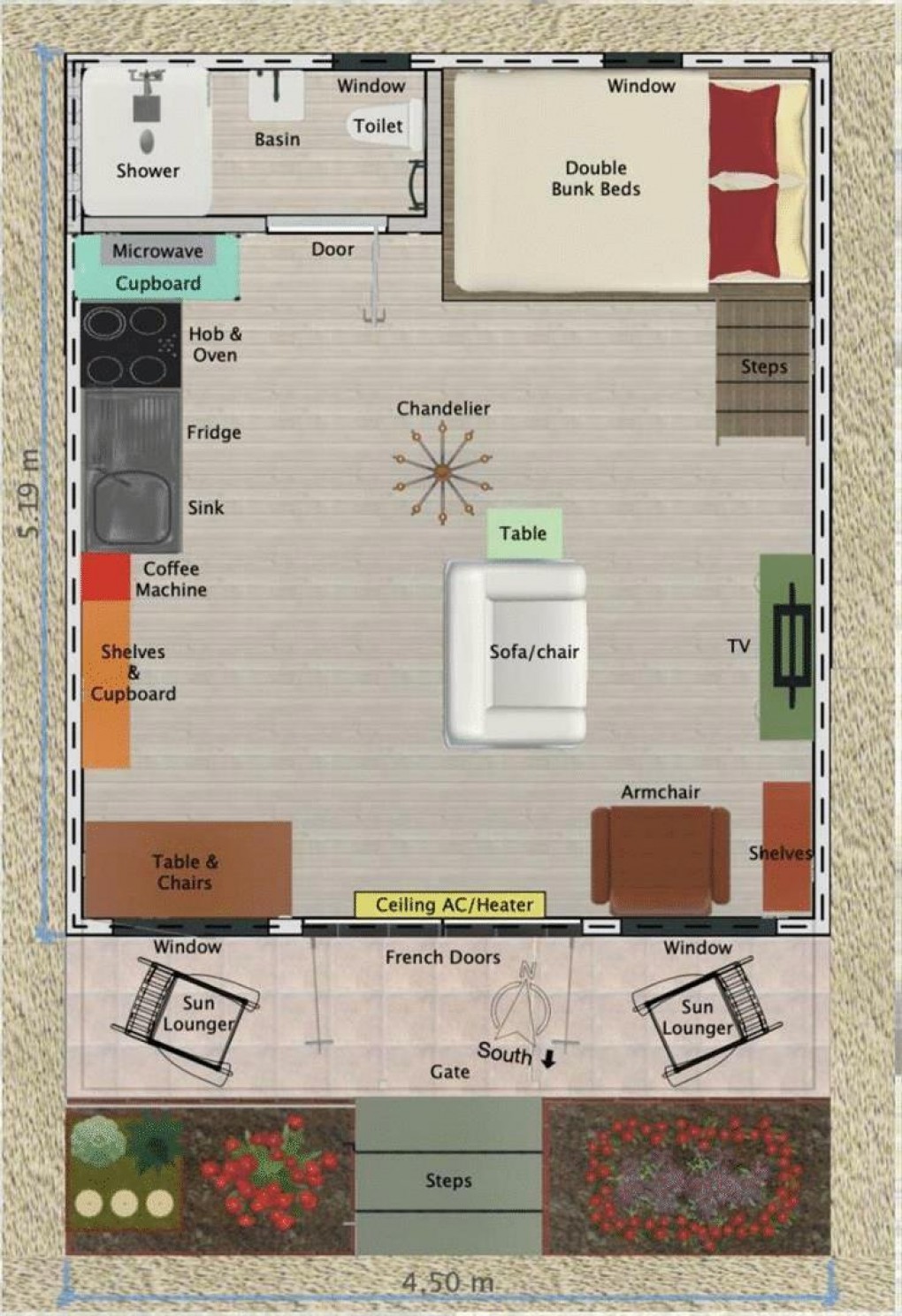 Floorplan for Monmouth Beach Chalets, Lyme Regis