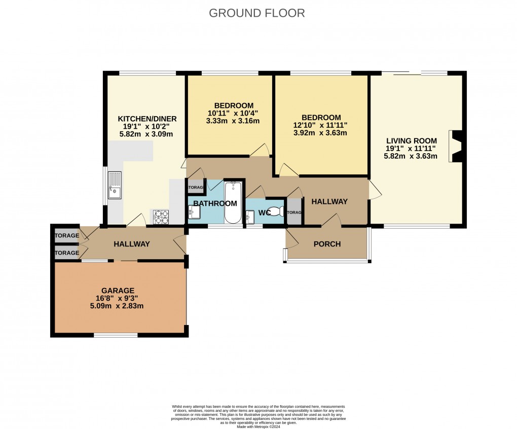 Floorplan for Upper Churston Rise, Seaton, Devon